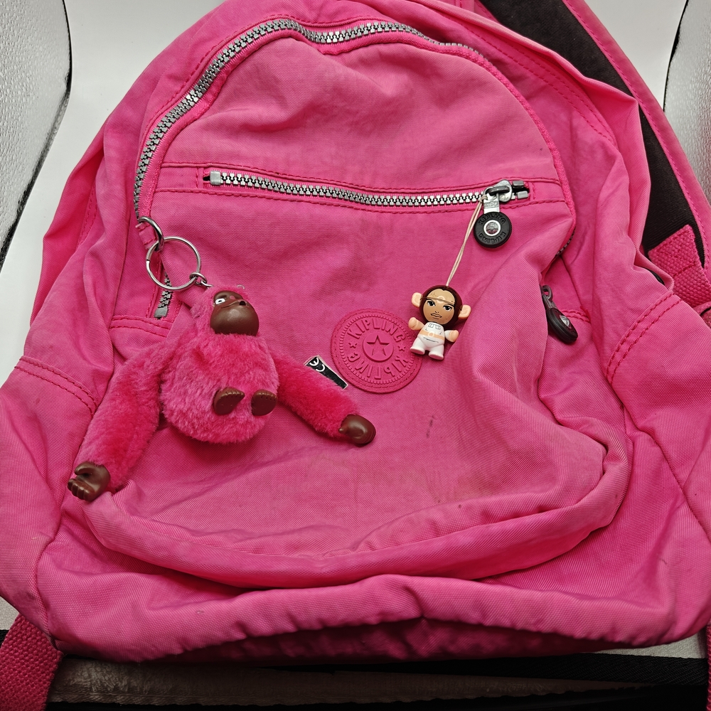 Kipling Pink Backpack with Keychain